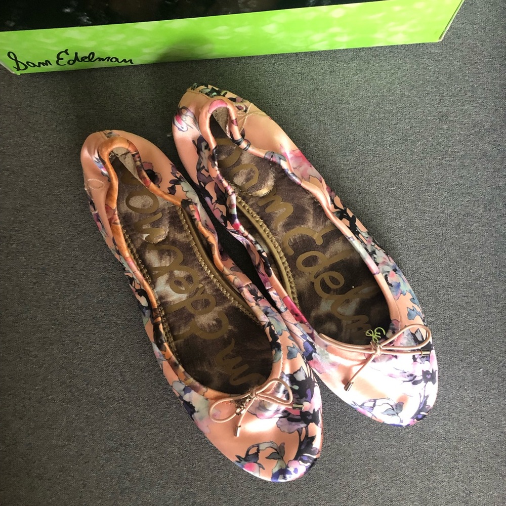 Satin Floral flats